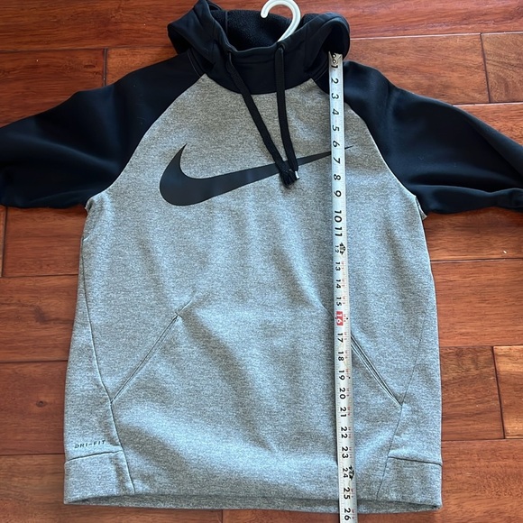 NIke Dri Fit Gray Black Mens Hoodie Sweatshirt Long Sleeve Size Small - Picture 7 of 8